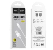 Кабель HOCO X6 KHAKI MicroUSB 1m (White)