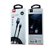 Кабель WUW X192 USB->microUSB 2,4A, 2m Black
