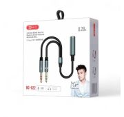 Кабель BYZ BC-022 2x3.5M->3.5F 28cм GunMetal