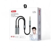 Кабель BYZ BC-021 2x3.5F->3.5M 28cм GunMetal