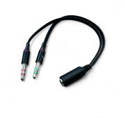 КАБЕЛЬ CE 3.5 jack(F)-2x3.5 jack(M) Black
