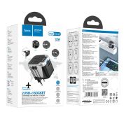 АДАПТЕР СЕТЕВОЙ HOCO AC5 Level dual port 2xUSB с - конвертор, 2.4A, черный