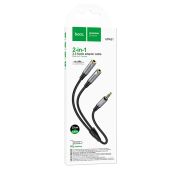 Кабель HOCO UPA21 3.5jack(М)->2х3,5(F) Metal grey