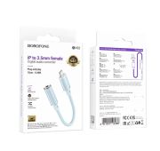 АДАПТЕР BOROFONE BV22 Lemon digital audio conversion cable iP -> 3.55мм Blue