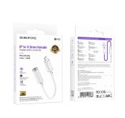 АДАПТЕР BOROFONE BV22 Lemon digital audio conversion cable iP -> 3.55мм White