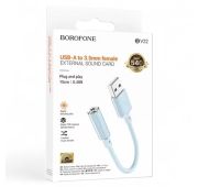 АДАПТЕР BOROFONE BV22 Lemon external sound card USB-A to 3.5 Blue