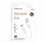 АДАПТЕР BOROFONE BV22 Lemon external sound card USB-A to 3.5 White