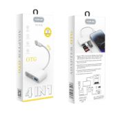 Переходник OTG YESPLUS YS-1418 Lightning 4in1 White