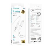 Кабель BOROFONE LIGHTNING->AUX BL21 White