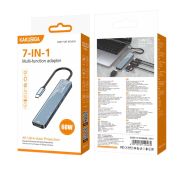 KAKUSIGA KSC-1413 OTG TYPE-C to 2A2C,HDMI,SD,TF 60W METALL