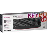 КЛАВИАТУРА ПРОВ.DEFENDER Atom HB-546 RU,черный,104+FN,1.8м