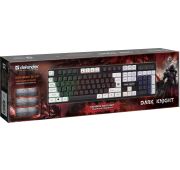 КЛАВИАТУРА ПРОВ.ИГРОВАЯ DEFENDER Dark Knight GK-077 RU,бел-черн,104кн,радужная