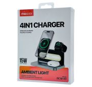 БЕСПРОВОДНОЕ З/У RECCI CHARGER 4in1 15W RCW-49 LED
