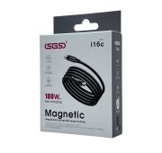 Кабель SGS i16C TYPE-C-TYPE-C Magnetic 100W Black