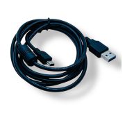 КАБЕЛЬ CE USB-> miniUSB AM/5T ферритовое кольцо 1.5m Black