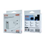 СЗУ ДЛЯ GERLAX A22T WHITE SINGLE USB-A+TYPE-C  67W WH