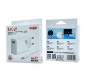 СЗУ ДЛЯ GERLAX A24T WHITE SINGLE USB-A+TYPE-C  120W WH