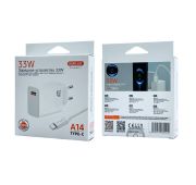 СЗУ ДЛЯ GERLAX A14 WHITE SINGLE USB-A+TYPE-C  33W WH