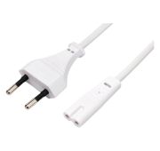 Кабель питания Cablexpert PC-184W-VDE-1.8M, CEE 7/16-C7, 2x0.75мм2, 2.5А, VDE, 1.8м, белый, пакет