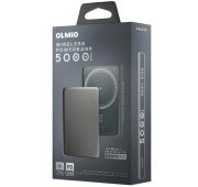 Внешний АКБ OLMIO QM-15, 5000mAh, 20W PowerDelivery, 15W wireless, серый