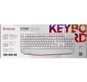 КЛАВИАТУРА ПРОВ. DEFENDER Atom HB-546 RU,белый,104+FN,1.8м