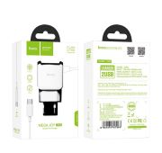 СЗУ HOCO C59A 2 USB With TYPE-C (White)
