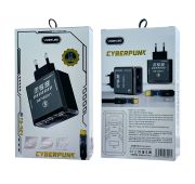 СЗУ YESPLUS YS-1124 1A1C+Type-C(C-C) GaN QC3.0/PD 65W Black