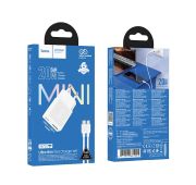 СЗУ HOCO N73 1A1C+Type-C(C-C) GaN QC3.0/PD 20W White