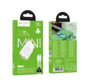 СЗУ HOCO N73 1A1C+Lightning(C-IP) GaN QC3.0/PD 20W White