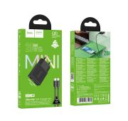 СЗУ HOCO N73 1A1C+Lightning(C-IP) GaN QC3.0/PD 20W Black