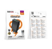 СЗУ BOROFONE BAS76A 1A1C+Type-C(C+IP) QC3.0/PD 30W Black