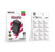 СЗУ BOROFONE BAS74A 1A1C+Type-C(C-IP) QC3.0/PD 20W Black